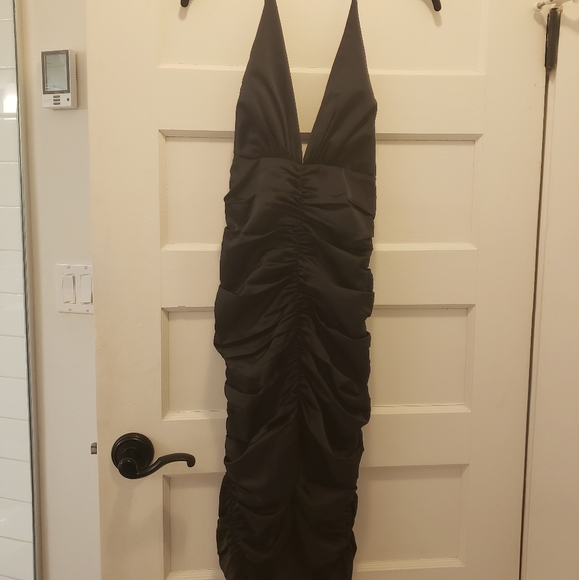 NBD Satin Ruched Hi Low dress - Picture 1 of 2